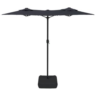 Parasol dubbel dak 316x145 cm zwart