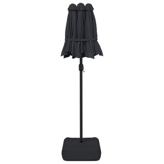 Parasol dubbel dak 316x145 cm zwart