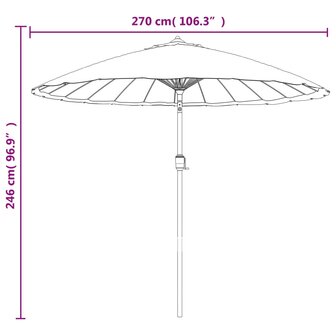 Parasol met aluminium paal 270 cm zwart