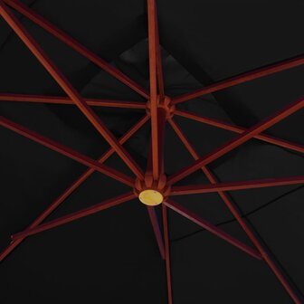 Zweefparasol met houten paal 400x300 cm zwart