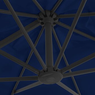 Zweefparasol met aluminium paal 3x3 m azuurblauw