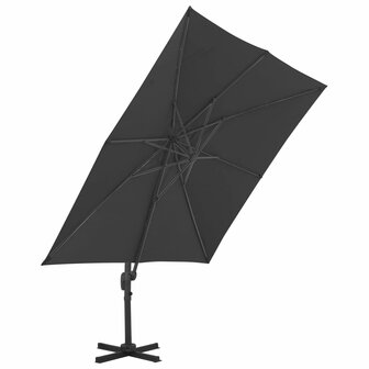 Zweefparasol met aluminium paal 3x3 m zwart