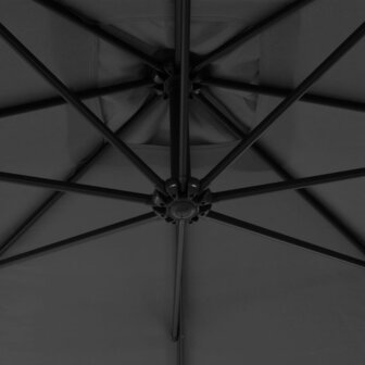 Zweefparasol met stalen paal 300 cm antracietkleurig