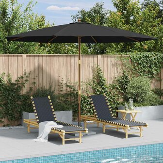 Parasol met houten paal 350 cm antraciet