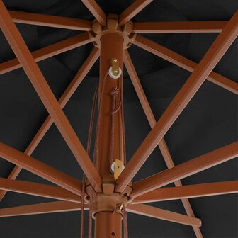 Parasol met houten paal 350 cm antraciet