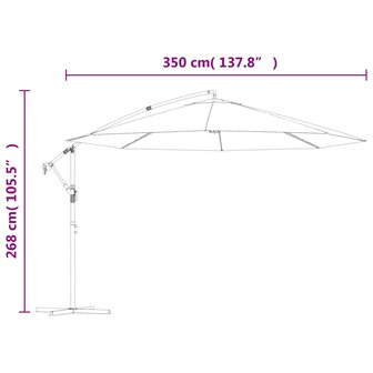 Zweefparasol met aluminium paal 350 cm antracietkleurig
