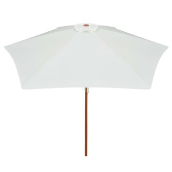 Parasol 270x270 cm houten paal cr&egrave;mewit