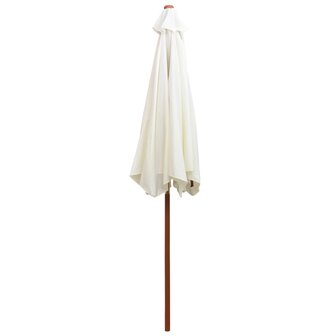Parasol 270x270 cm houten paal cr&egrave;mewit