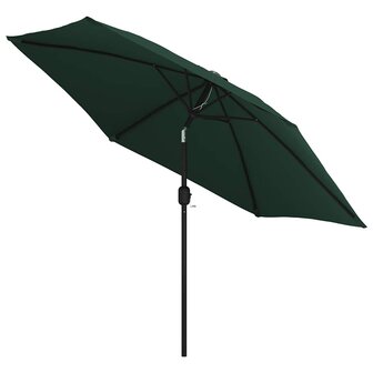 Zweefparasol met LED 3,5 m groen