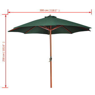 Parasol 258 cm groen