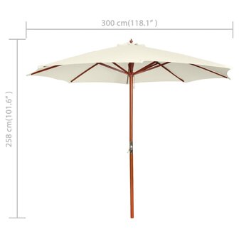 Parasol 300x258 cm zandwit