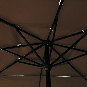 Parasol 3-laags met aluminium paal 2,5x2,5 m taupe