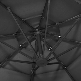 Parasol 4-laags met aluminium paal 3x3 m antracietkleurig