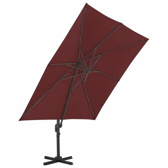 Zweefparasol met aluminium paal 400x300 cm bordeauxrood