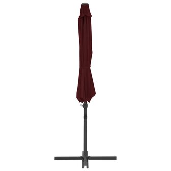 Zweefparasol met stalen paal 300 cm bordeauxrood