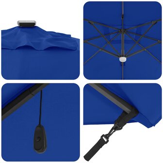 Roma Parasol Blauw 286 x 285 x 270 cm Aluminium en Polyester