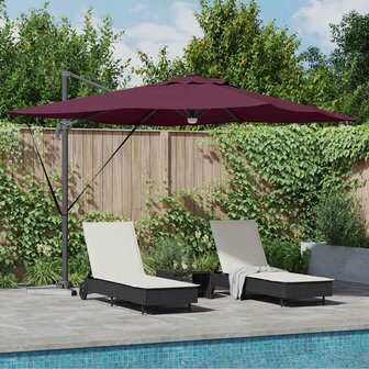 Roma Parasol Rood 286 x 285 x 270 cm Aluminium en Polyester
