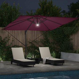 Roma Parasol Rood 286 x 285 x 270 cm Aluminium en Polyester