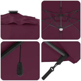 Roma Parasol Rood 286 x 285 x 270 cm Aluminium en Polyester