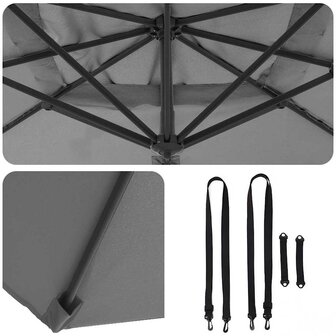 Roma Parasol Antraciet 286 x 285 x 265 cm
