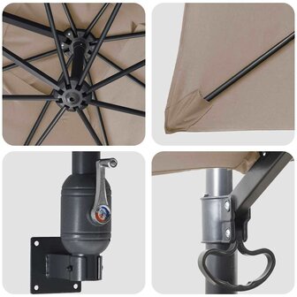 Tuinparasol Taupe en Zwart 248.5 x 247.5 x 160 cm