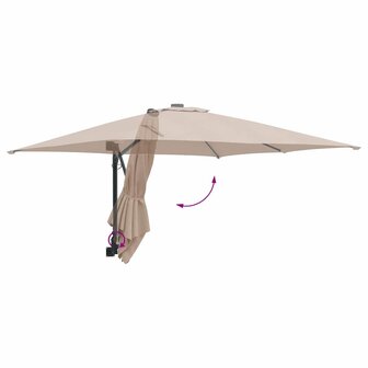 Tuinparasol Taupe en Zwart 248.5 x 247.5 x 160 cm