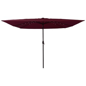 Tuinparasol Rood en Zwart 295 x 295 x 245 cm Polyester en staal