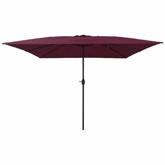 Tuinparasol Rood en Zwart 295 x 295 x 245 cm Polyester en staal