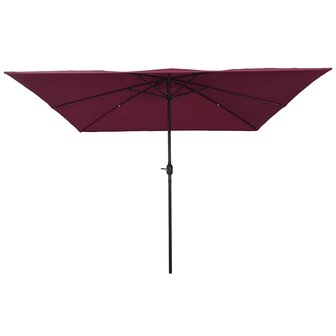 Tuinparasol Rood en Zwart 295 x 295 x 245 cm Polyester en staal