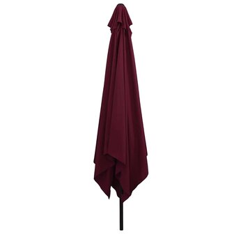 Tuinparasol Rood en Zwart 295 x 295 x 245 cm Polyester en staal