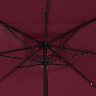 Tuinparasol Rood en Zwart 295 x 295 x 245 cm Polyester en staal