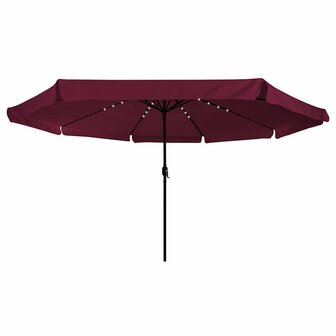 Tuinparasol Rood en Zwart 395 x 395 x 245 cm Polyester en staal