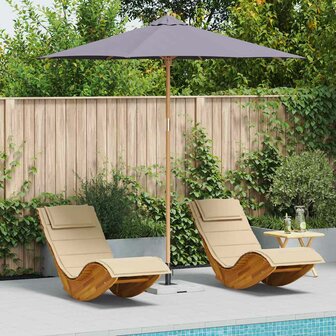Tuinparasol Donkergrijs 270 x 270 x 260 cm Bamboe