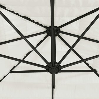 Parasol met stalen paal 388x388x248 cm wit