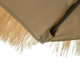 Parasol met LED&#039;s en stalen paal 223x223x213 cm bruin