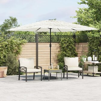 Parasol met stalen paal 290x290x238 cm wit