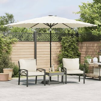 Parasol met stalen paal 288x288x225 cm wit