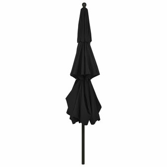 Parasol 3-laags met aluminium paal 3,5 m zwart