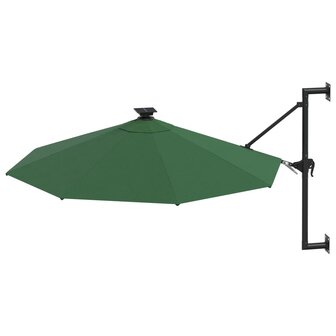 Wandparasol met LED&#039;s 300 cm groen