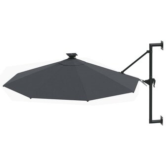 Wandparasol met LED&#039;s 300 cm antracietkleurig