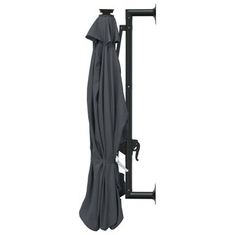 Wandparasol met LED&#039;s 300 cm antracietkleurig