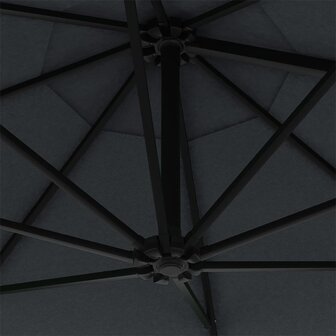 Wandparasol met LED&#039;s 300 cm antracietkleurig
