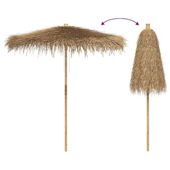 Tiki Paraplu met Bananenblad Luifel 240 cm Bamboe