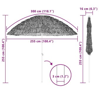 Strandparasol Bruin &Oslash; 265 x 267 cm Staal