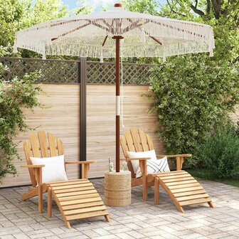 Parasol Cr&egrave;me (250-255) x 250 cm Katoen en massief hout