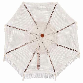 Parasol Cr&egrave;me (250-255) x 250 cm Katoen en massief hout