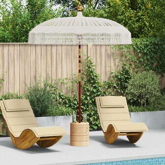 Parasol Cr&egrave;me (185-195) x 250 cm Katoen en massief hout