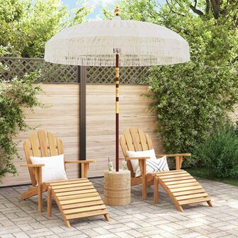Parasol Cr&egrave;me (185-195) x 250 cm Katoen en massief hout