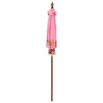 Balinese Parasol Roze (180-190) x 260 cm Katoen en massief hout
