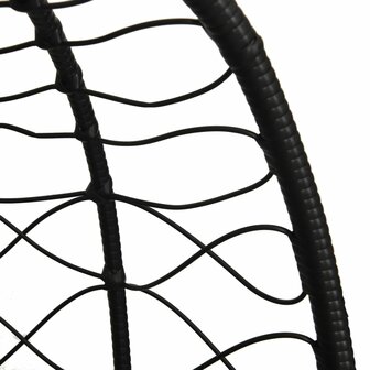 Hangstoel met kussen poly rattan en staal cr&egrave;mewit
